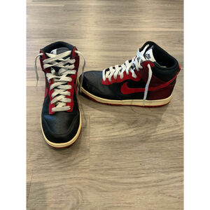 Men's Nike‎ Dunk High Black Red White Sneakers Sz 8 Urban Basketball Streetwear
